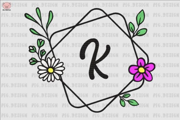 Flower Daisy Font K: A Beautiful Embroidery Design