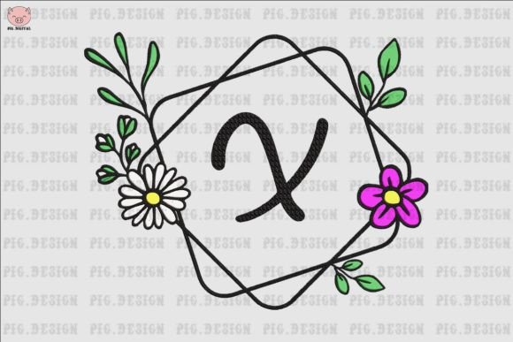 Flower Daisy Font X Embroidery