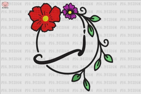 Flower Font J: A Unique Embroidery Design for Creative Expression