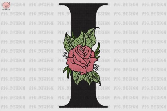 Flower Rose Font I: Elegant Embroidery Design