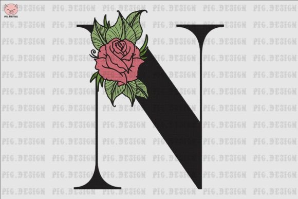 Flower Rose Font N: The Perfect Way to Decorate Your Embroidery Projects