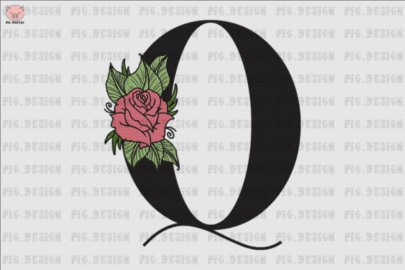 Flower Rose Font Q: The Perfect Way to Decorate Your Embroidery Projects