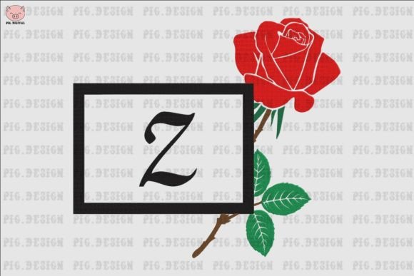 Rose Font Z: Elegant Embroidery Design